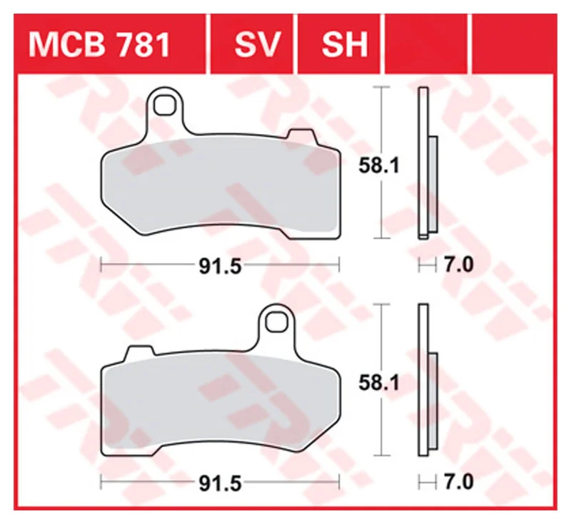 TRW Shims pour plaquettes de frein MCB100 (4 pièces) - Shims anti