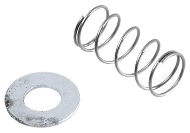 Push button spring with washer