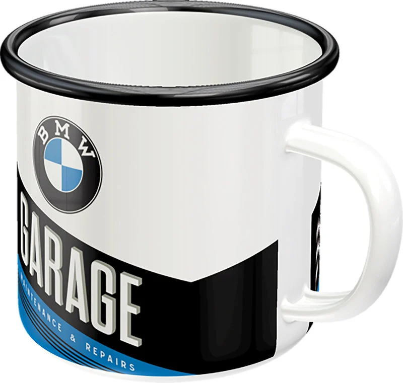 Retro Emaille Becher - BMW Garage