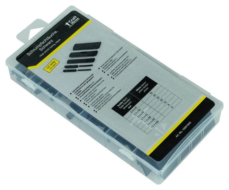 assortment box with heat-shrink tubes