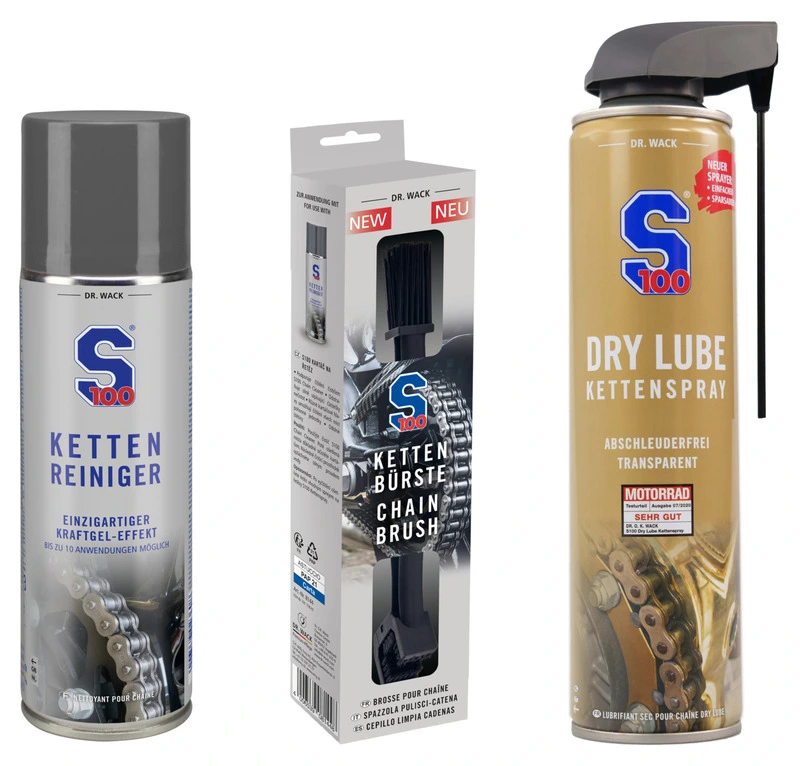 3er-Kettenpflege-Set Dry Lube Spray