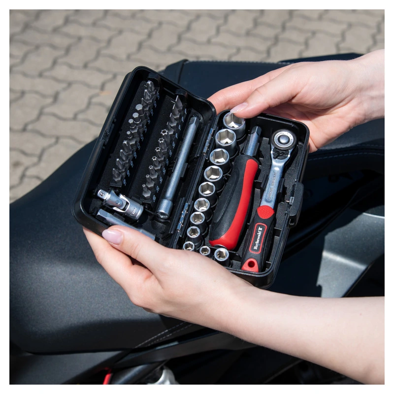Socket wrench set 38 pieces, metric