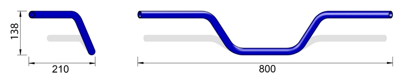 L03 touring handlebar, B: 800mm