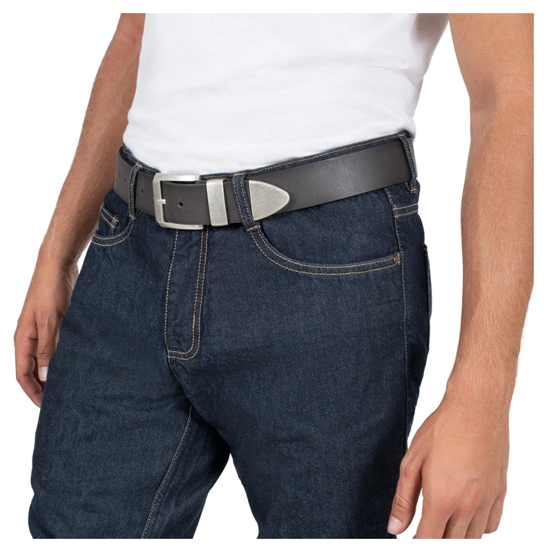 DL-AC-9 leather belt, grey