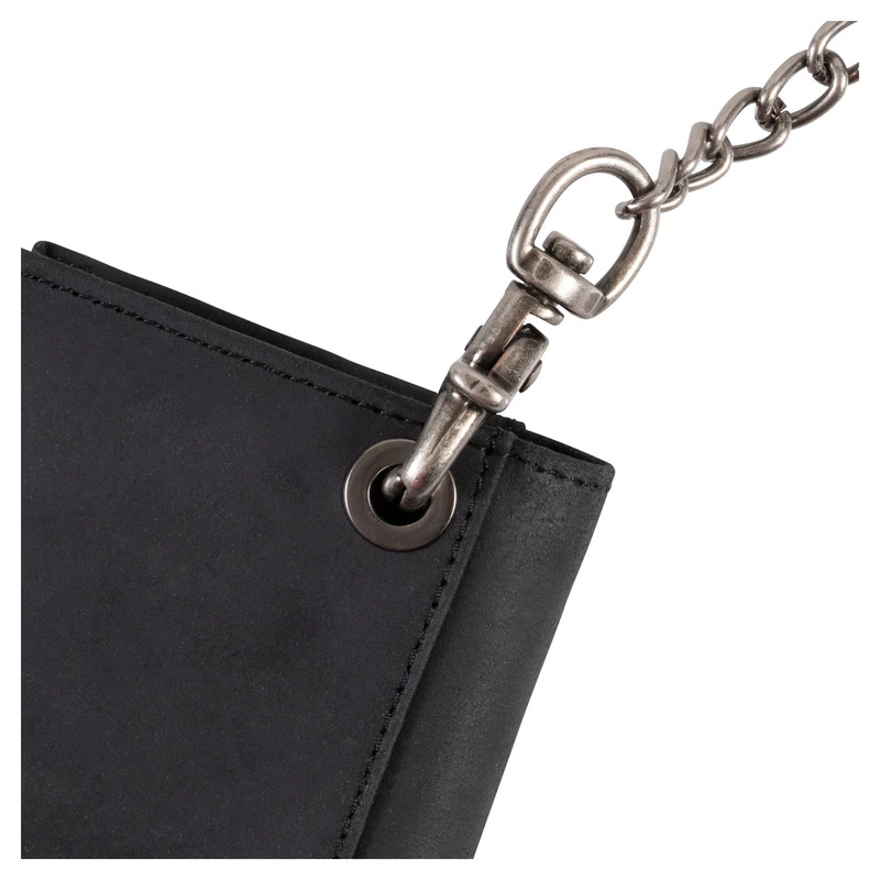 Porte-monnaie en cuir noir