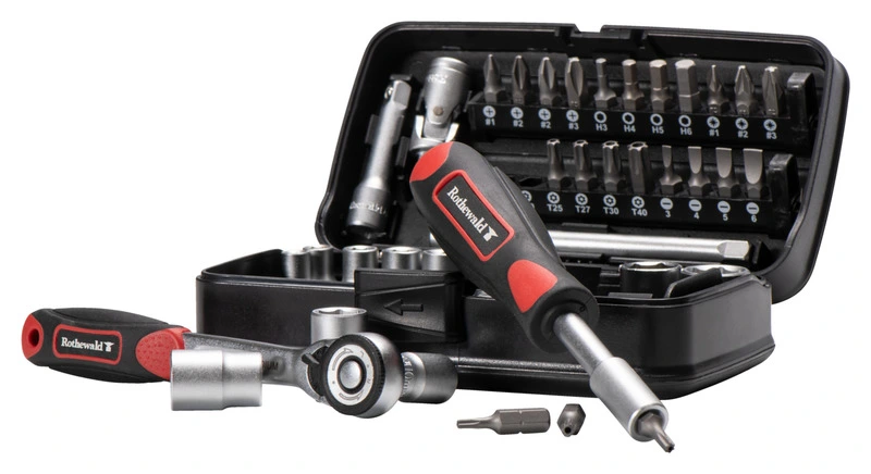 Socket wrench set 38 pieces, metric