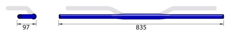 X-Bar Drag Bar Wide XD2 Lenker, B:835 mm