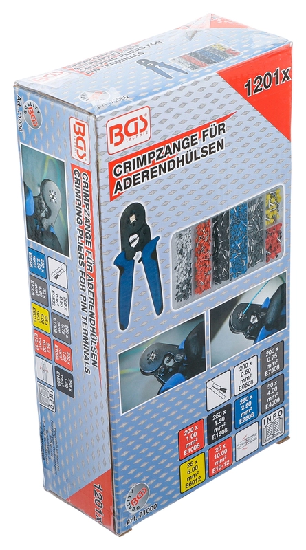 Pince à sertir pr embouts 0,25 à 10 mm²