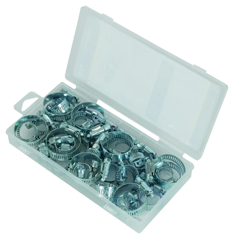 Assortment box with hose clamps