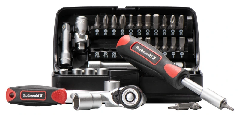 Socket wrench set 38 pieces, metric