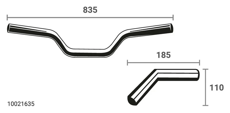Guidon Flat-Track L014, Larg. 835 Mm