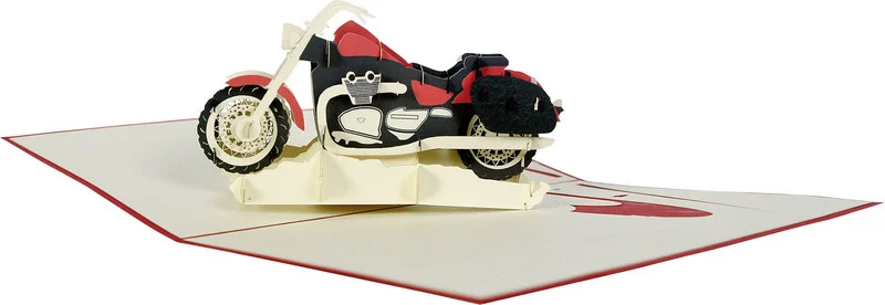 Carte pliante pop-up moto 3D