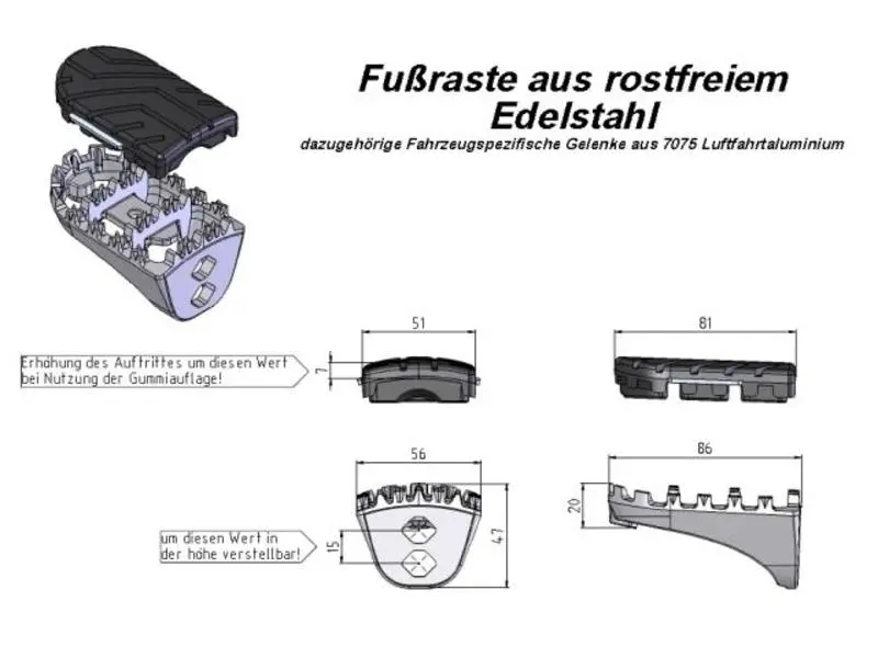Ersatzfußrasten-Set Ion