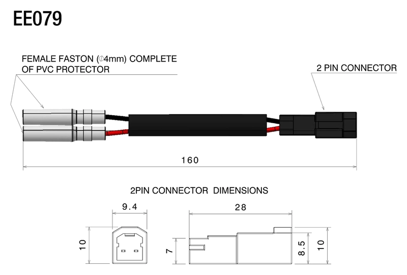 Cable sets light unit indicators, ducati