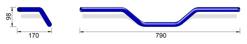 Steel handlebar naked bike L02, W: 790mm