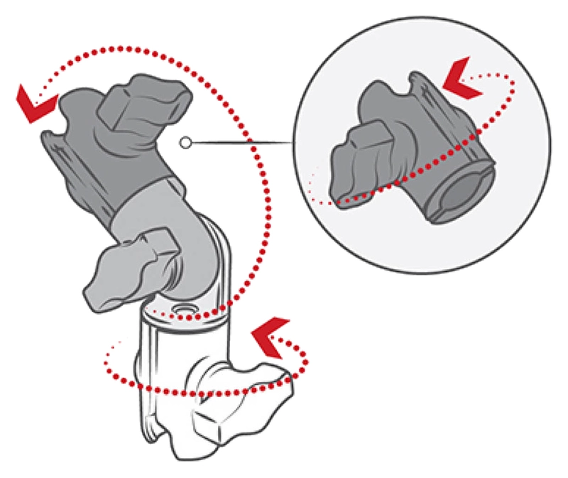 Connecting arm-180° & 360° swivel joint