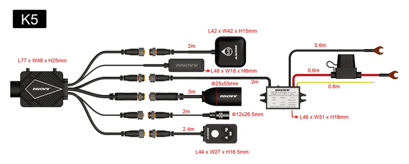 K6 dashcam, front and rear camera