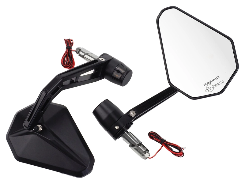 Handlebar end mirror with indicator