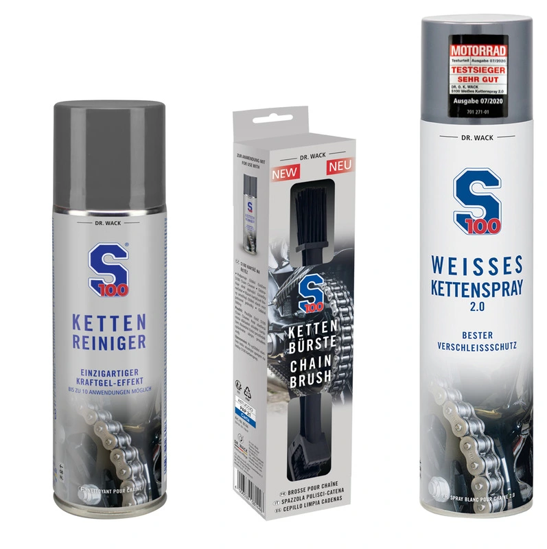 3er-Kettenpflege-Set weißes Kettenspray