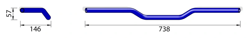 Alu-Lenker Superbike Flat AN1, B: 738mm