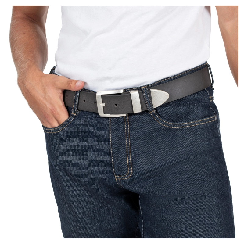 DL-AC-9 leather belt, grey