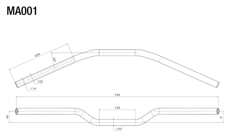 Superbike Lenker 22mm, Alu
