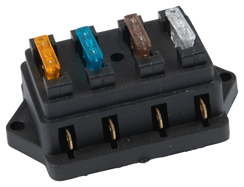 Fuse box for up to 4 fuses