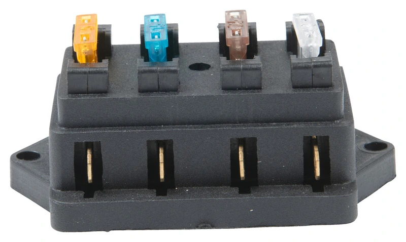 Fuse box for up to 4 fuses