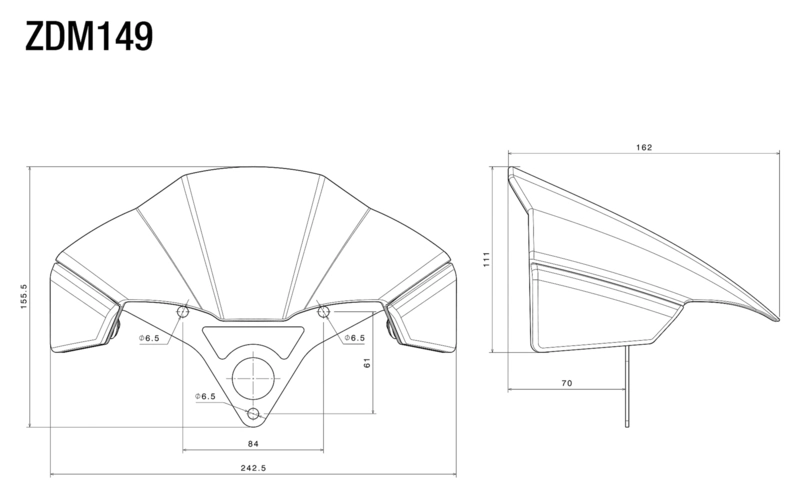 Windscreen with mounting kit, carbon