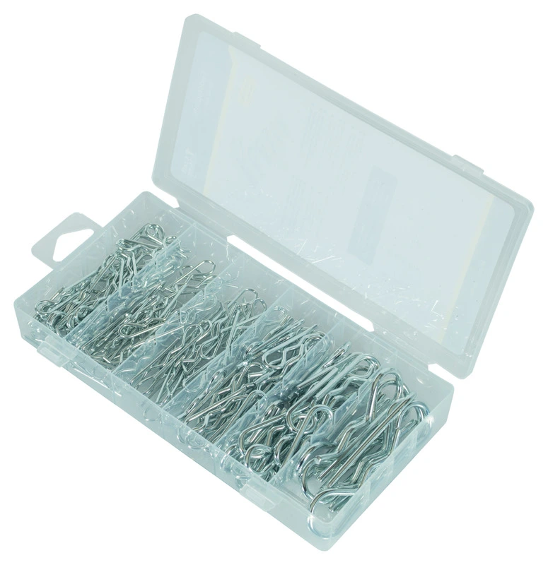 Assortment box with spring cotters