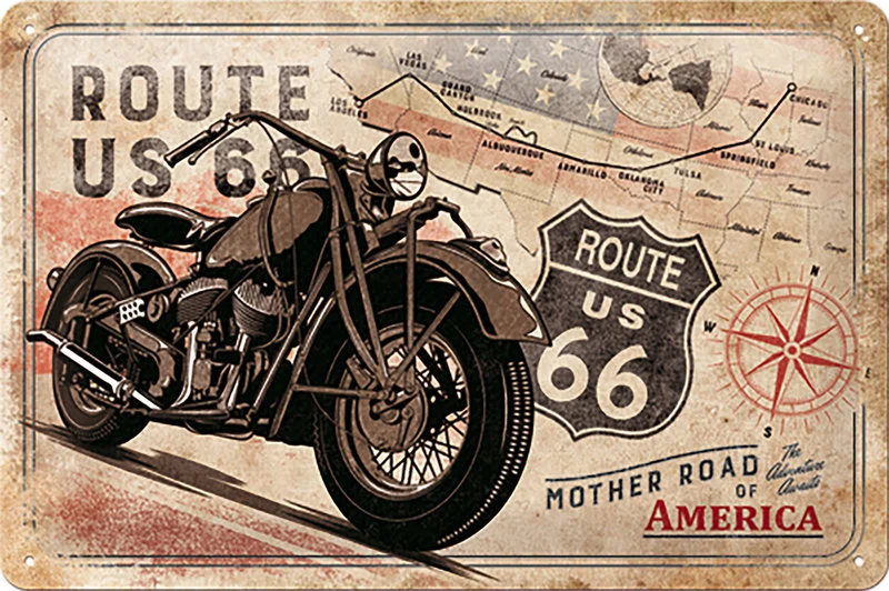 Blechschild Route 66 *Mother Road*