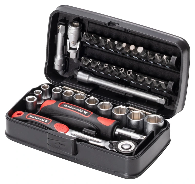 Socket wrench set 38 pieces, metric