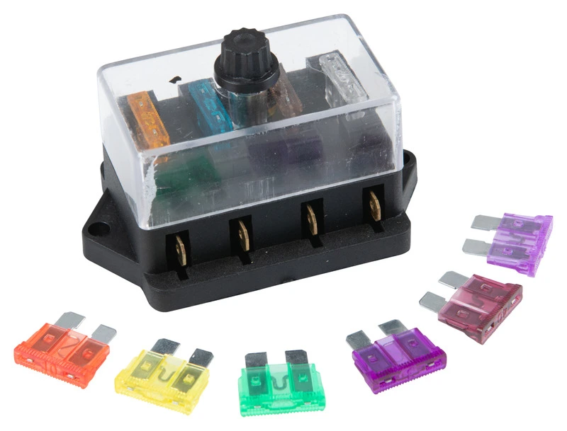 Fuse box for up to 4 fuses