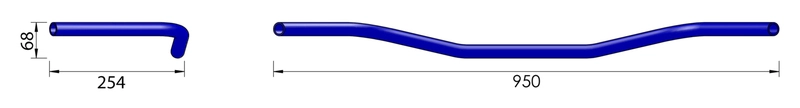 Old Style Steel Handlebar w/H-D Ribs L12
