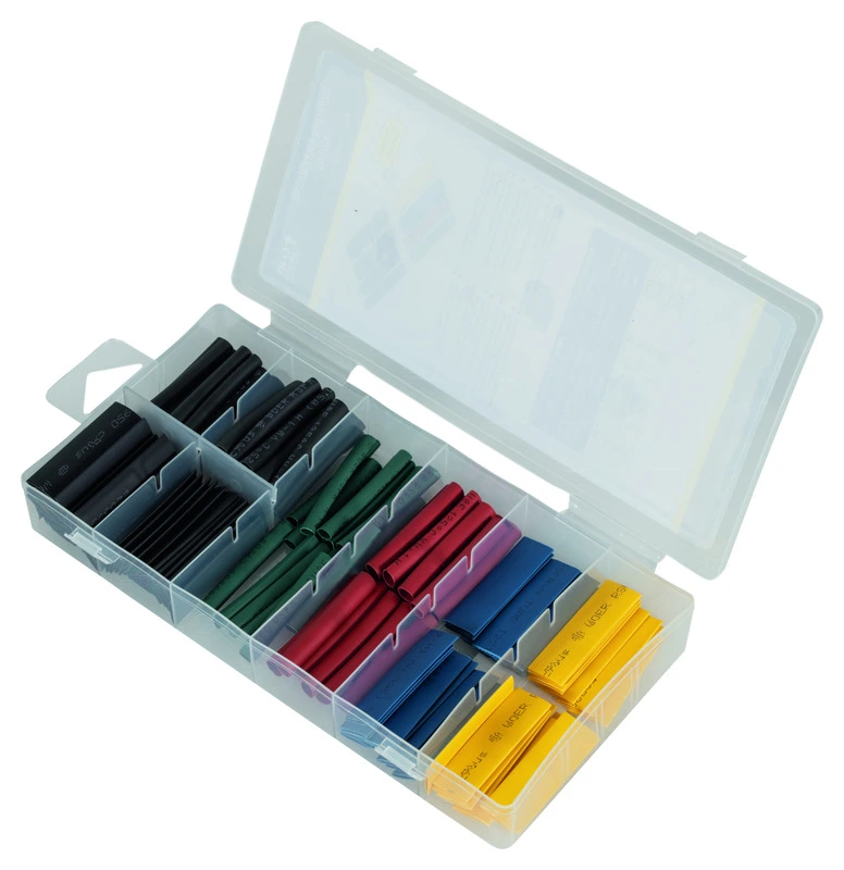 assortment box with heat-shrink tubes