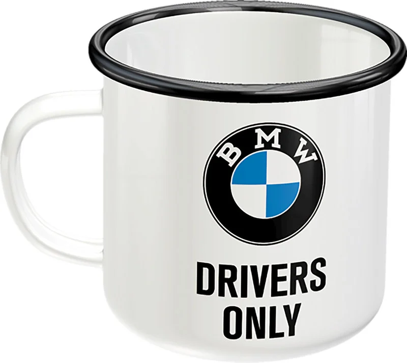 Emaljmugg BMW Drivers only
