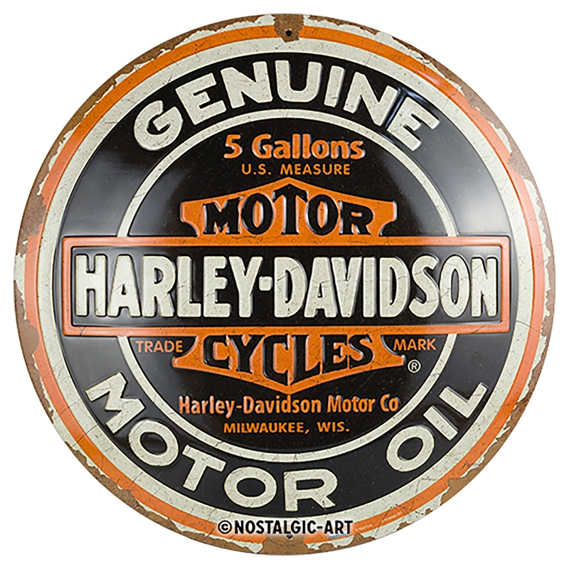 Kulatá cedule Harley-Davidson,