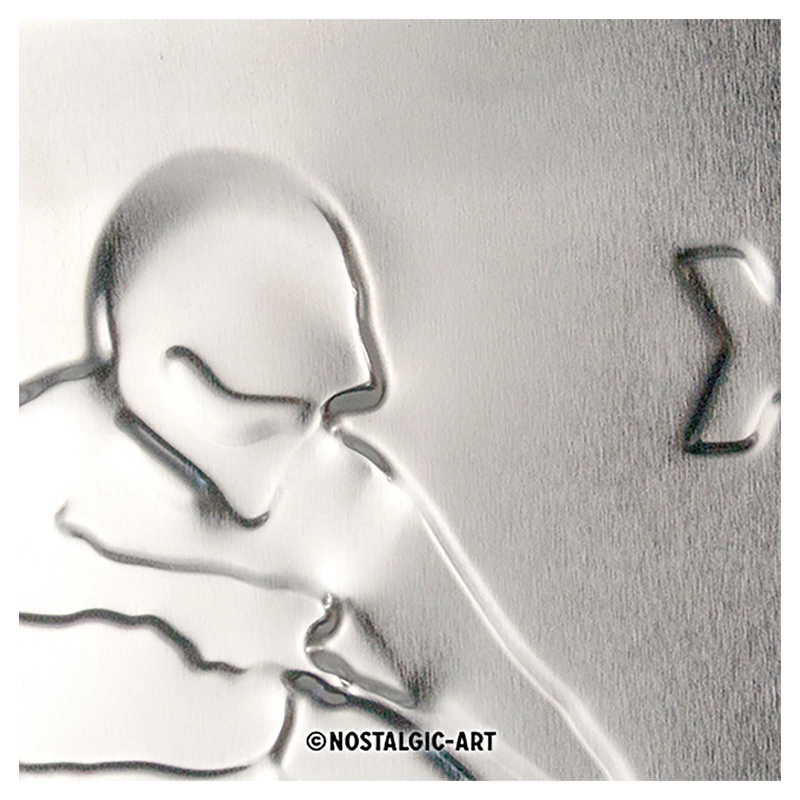 Metalen bord, 3D reliëf