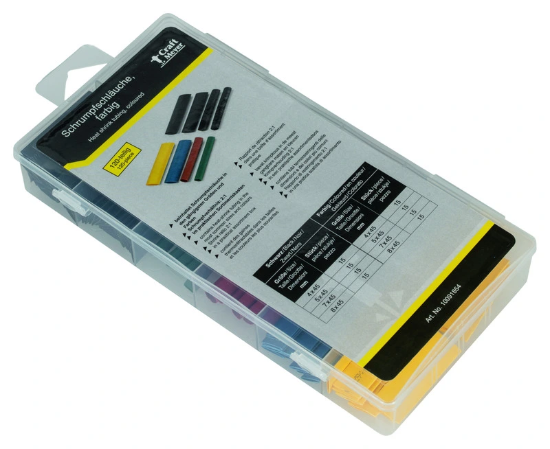 assortment box with heat-shrink tubes