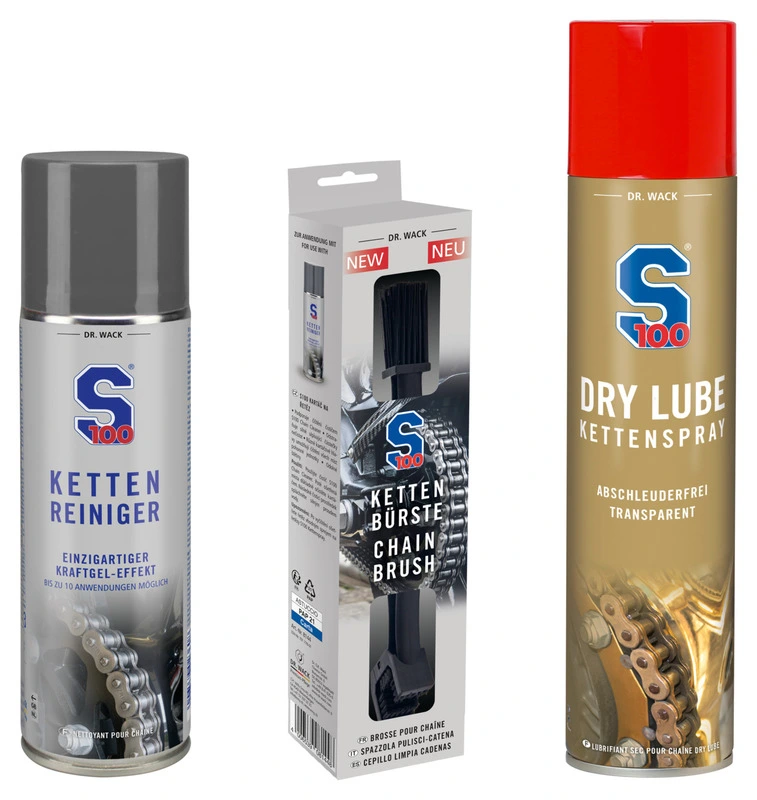 3er-Kettenpflege-Set Dry Lube Spray