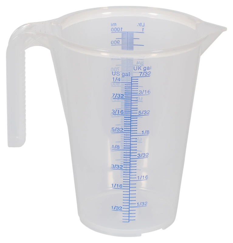 Verre doseur, 1 litre avec échelle,