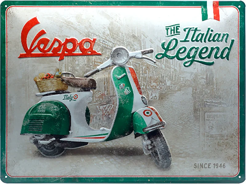 Targa met. retro Vespa Italian