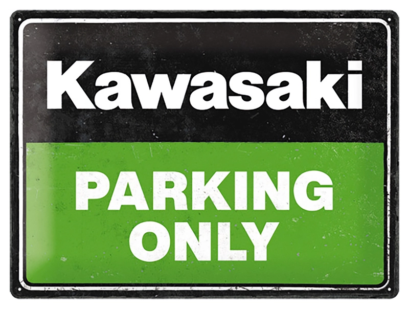 tin sign Kawasaki "parking only"