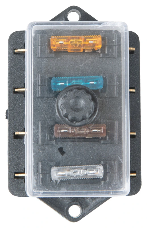 Fuse box for up to 4 fuses