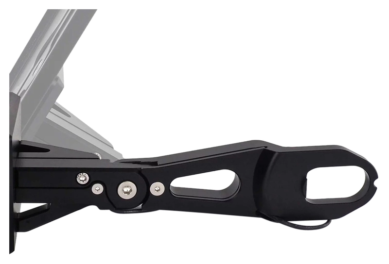 Side number plate holder with ABE