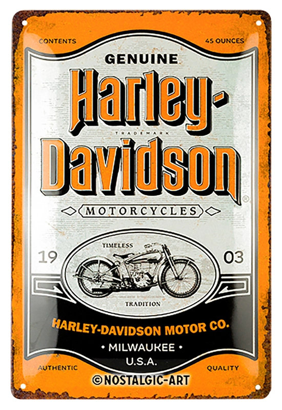 Cartel metáli. Harley Davidson «Genuine»