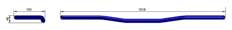 Wide Bar L11 steel handlebar, B: 1018 mm