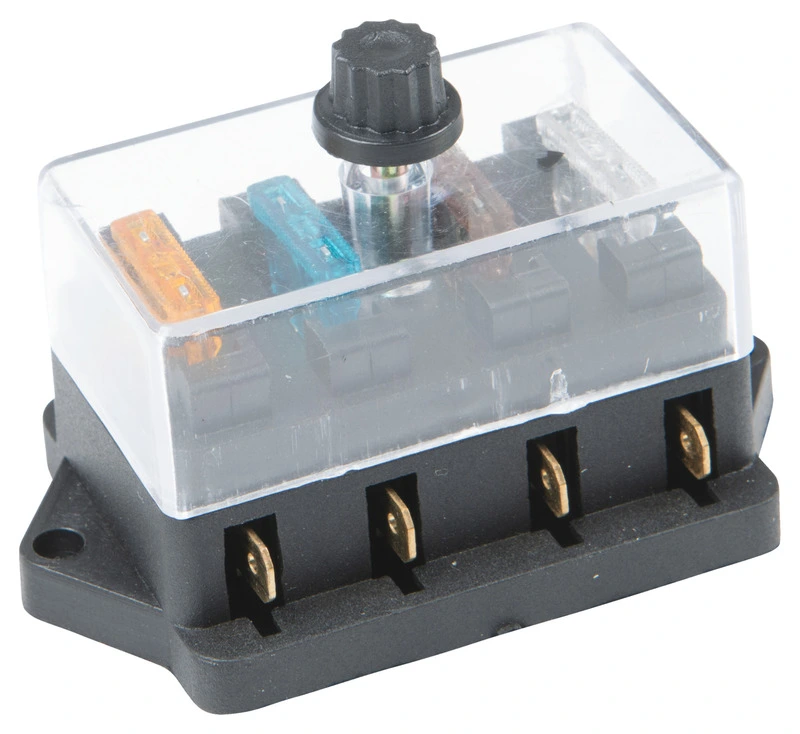 Fuse box for up to 4 fuses
