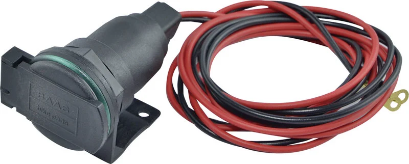Vehicle euro socket with hinged cover