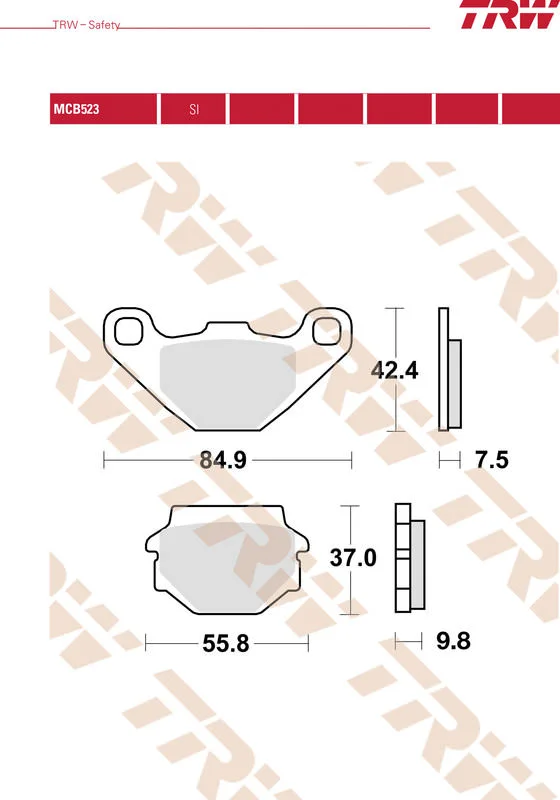 TRW BRAKEPADS ORGAN.